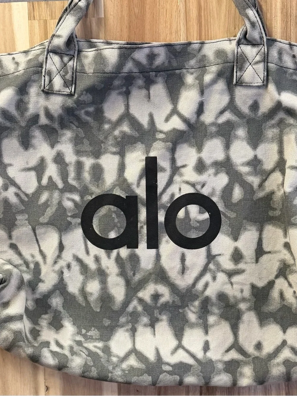Alo Yoga Gray Tie-Dye Oversized Canvas Tote Bag